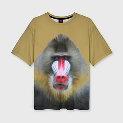 Женская футболка оверсайз Мандрил обезьяна
