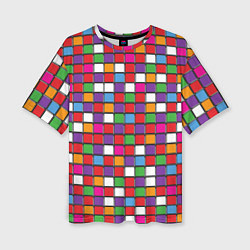 Женская футболка оверсайз Color cubes
