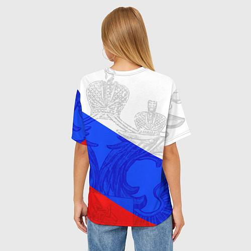 Женская футболка оверсайз Россия - пограничные войска / 3D-принт – фото 4