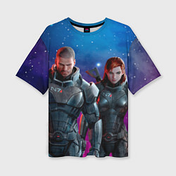 Футболка оверсайз женская Mass Effect N7 space, цвет: 3D-принт