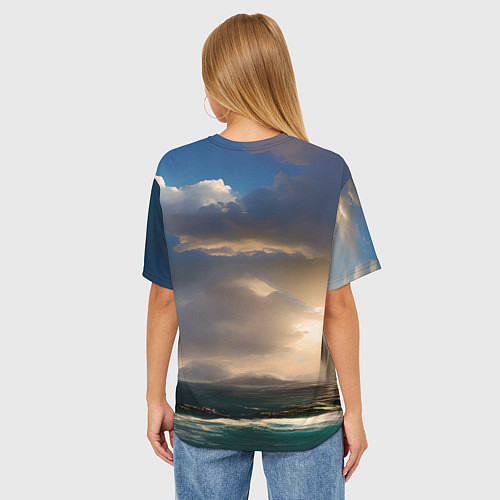 Женская футболка оверсайз Парусный корабль галеон / 3D-принт – фото 4