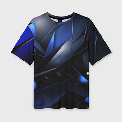 Футболка оверсайз женская Blue black background, цвет: 3D-принт