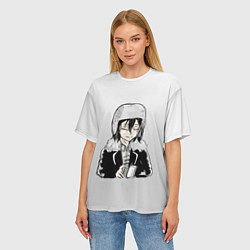 Футболка оверсайз женская Достоевский и чашка кофе, цвет: 3D-принт — фото 2