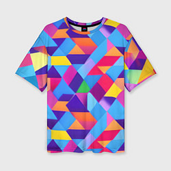 Женская футболка оверсайз Геометрическая абстракция красок