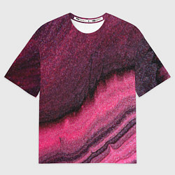 Футболка оверсайз женская Блёстки розовые, цвет: 3D-принт