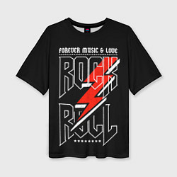Женская футболка оверсайз Rock and Roll Forever
