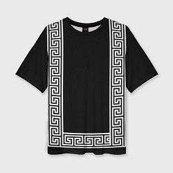 Футболка оверсайз женская Египетский орнамент на черном фоне, цвет: 3D-принт