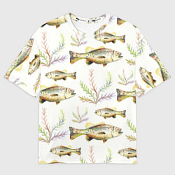 Футболка оверсайз женская Рыбное семейство, цвет: 3D-принт