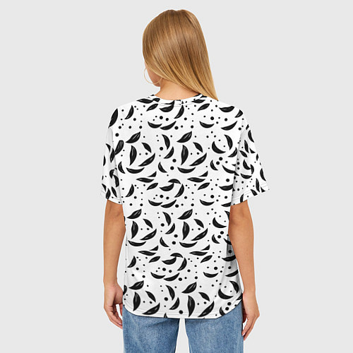 Женская футболка оверсайз Черный листопад / 3D-принт – фото 4