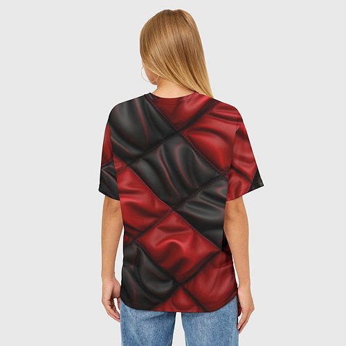 Женская футболка оверсайз Red black luxury / 3D-принт – фото 4