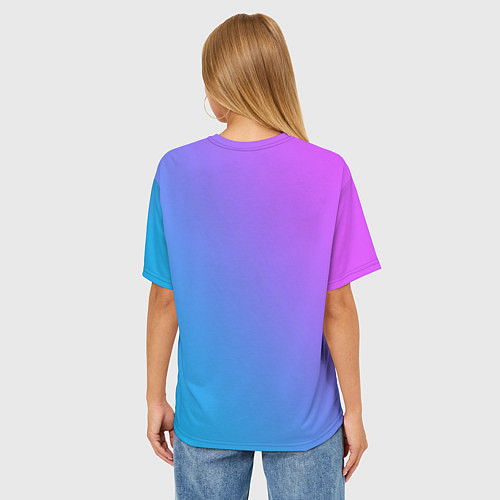 Женская футболка оверсайз Сова на градиенте / 3D-принт – фото 4