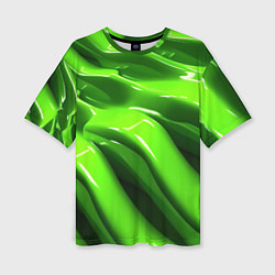 Футболка оверсайз женская Текстура зеленая слизь, цвет: 3D-принт
