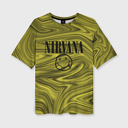Футболка оверсайз женская Nirvana лого абстракция, цвет: 3D-принт