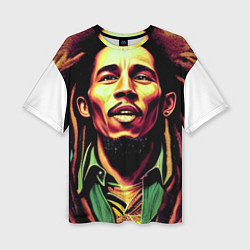 Футболка оверсайз женская Digital Art Bob Marley in the field, цвет: 3D-принт