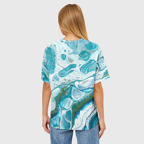 Женская футболка оверсайз 50 Оттенков Океана / 3D-принт – фото 4