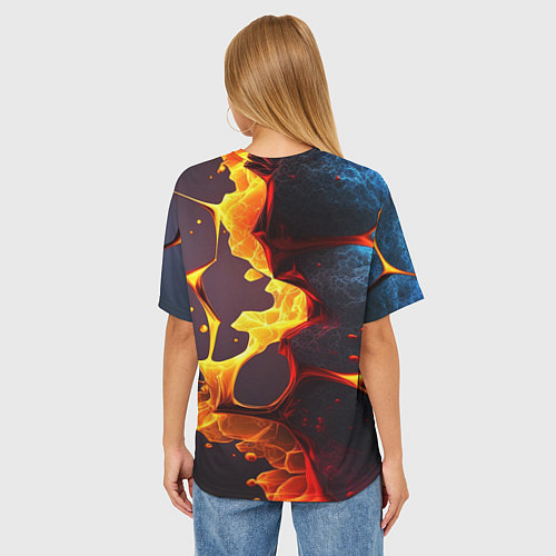 Женская футболка оверсайз Cyberpunk 2077 phantom fire / 3D-принт – фото 4