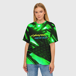 Футболка оверсайз женская Cyberpunk 2077 phantom liberty neon green, цвет: 3D-принт — фото 2