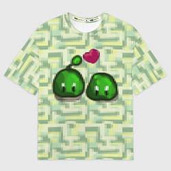 Женская футболка оверсайз Зеленые слаймы стардью