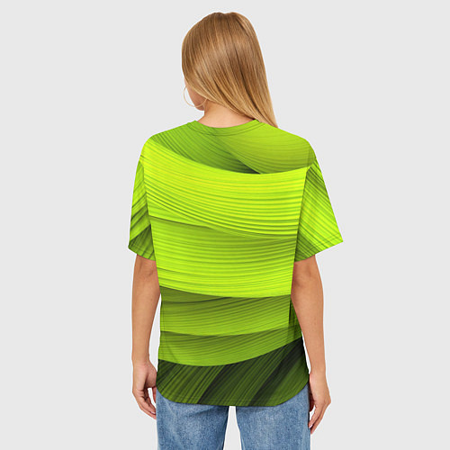 Женская футболка оверсайз Зеленый абстрактный фон / 3D-принт – фото 4