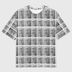 Футболка оверсайз женская Серая клетка, цвет: 3D-принт