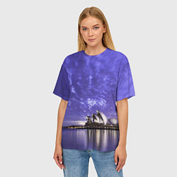 Футболка оверсайз женская Сидней в фиолетовом в закате, цвет: 3D-принт — фото 2