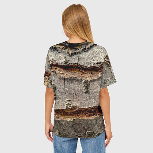 Женская футболка оверсайз Деревянный разлом / 3D-принт – фото 4