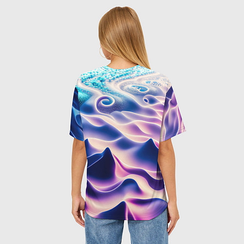 Женская футболка оверсайз Морское дно абстракция / 3D-принт – фото 4