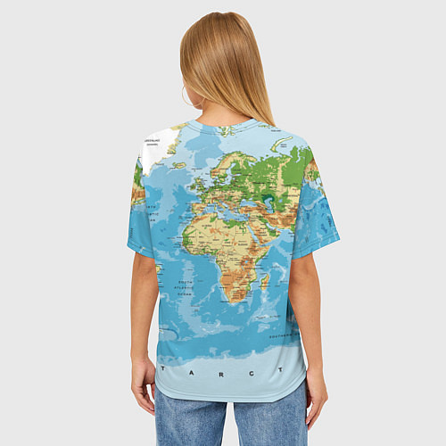 Женская футболка оверсайз Атлас мира / 3D-принт – фото 4
