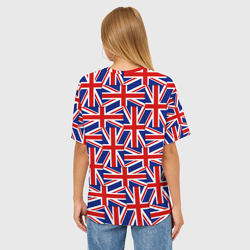 Женская футболка оверсайз Флаги Великобритании / 3D-принт – фото 4