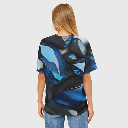 Женская футболка оверсайз Красивые камни текстура - нейросеть / 3D-принт – фото 4