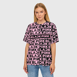 Футболка оверсайз женская Blackpink - pink text, цвет: 3D-принт — фото 2