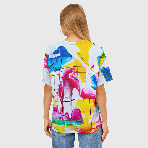 Женская футболка оверсайз Красочный принт / 3D-принт – фото 4