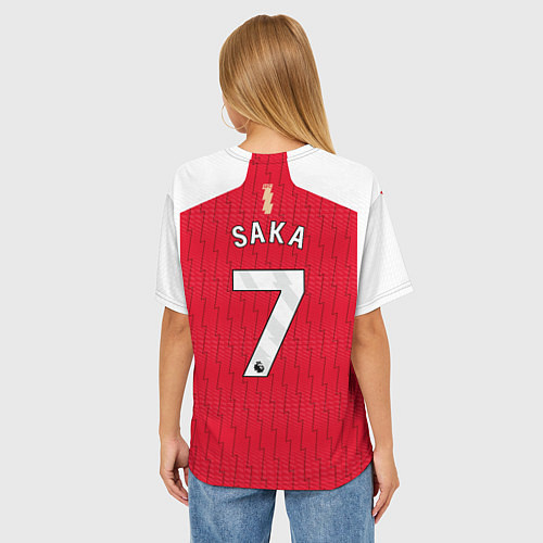 Женская футболка оверсайз Букайо Сака Арсенал форма 2324 домашняя / 3D-принт – фото 4