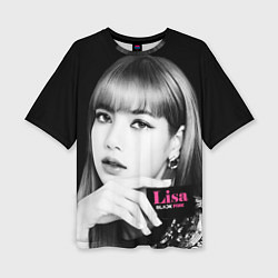 Женская футболка оверсайз Blackpink Lisa Business card