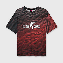 Женская футболка оверсайз CS GO dark red