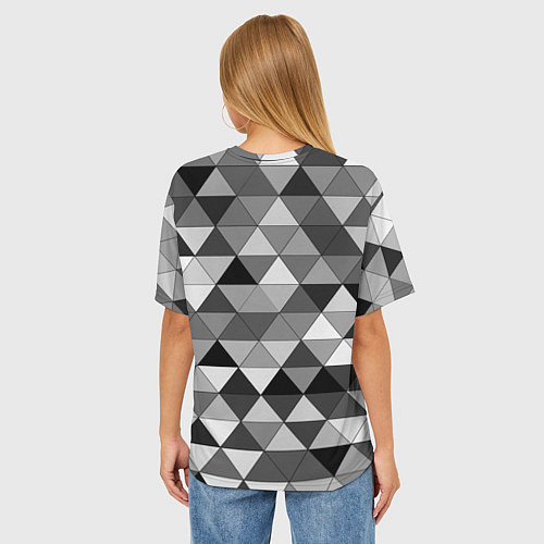 Женская футболка оверсайз Геометрические фигуры треугольник / 3D-принт – фото 4