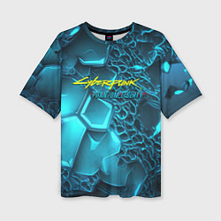 Футболка оверсайз женская Cyberpunk ice logo, цвет: 3D-принт