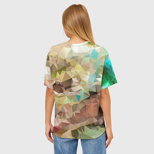 Женская футболка оверсайз Abstraction mosaic / 3D-принт – фото 4