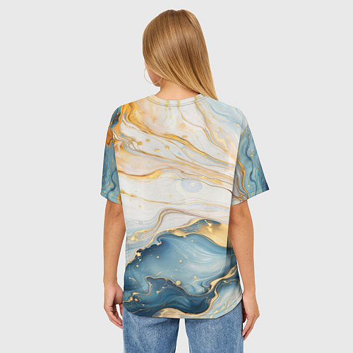 Женская футболка оверсайз Мраморная абстракция / 3D-принт – фото 4