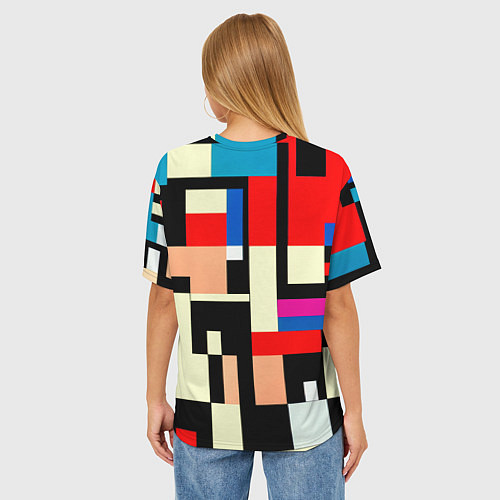 Женская футболка оверсайз Кубическое измерение / 3D-принт – фото 4