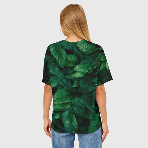 Женская футболка оверсайз Горилла в кустах джунгли / 3D-принт – фото 4
