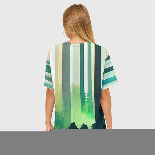 Женская футболка оверсайз Прохладный лес / 3D-принт – фото 4