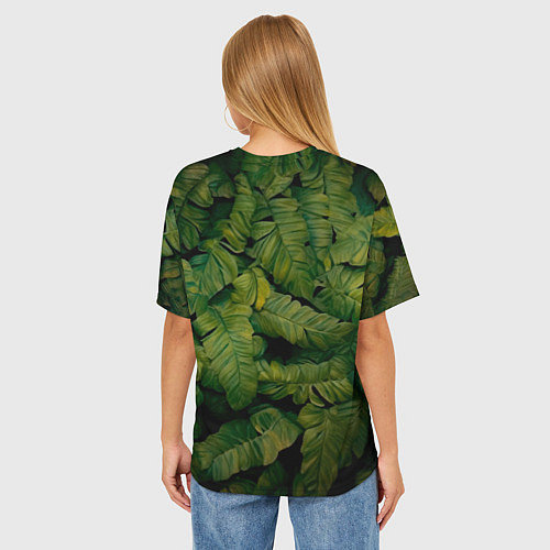 Женская футболка оверсайз Обезьяна в джунглях / 3D-принт – фото 4