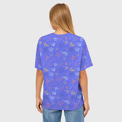 Женская футболка оверсайз Морской паттерн / 3D-принт – фото 4