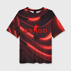 Футболка оверсайз женская CS GO red neon, цвет: 3D-принт