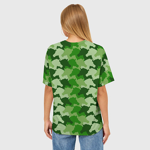 Женская футболка оверсайз Лошади, Единороги - камуфляж / 3D-принт – фото 4