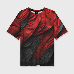 Футболка оверсайз женская Red black texture, цвет: 3D-принт