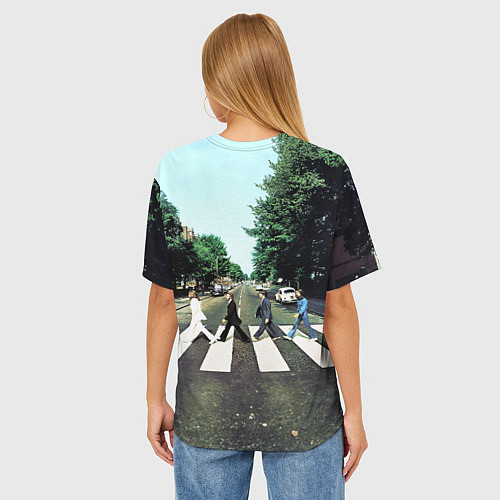 Женская футболка оверсайз The Beatles альбом Abbey Road / 3D-принт – фото 4