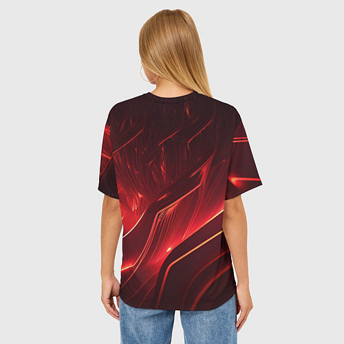 Женская футболка оверсайз CS GO fire logo / 3D-принт – фото 4