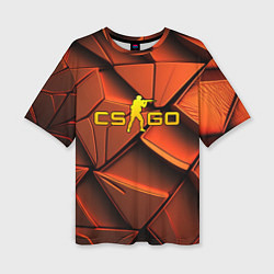 Женская футболка оверсайз CSGO orange logo